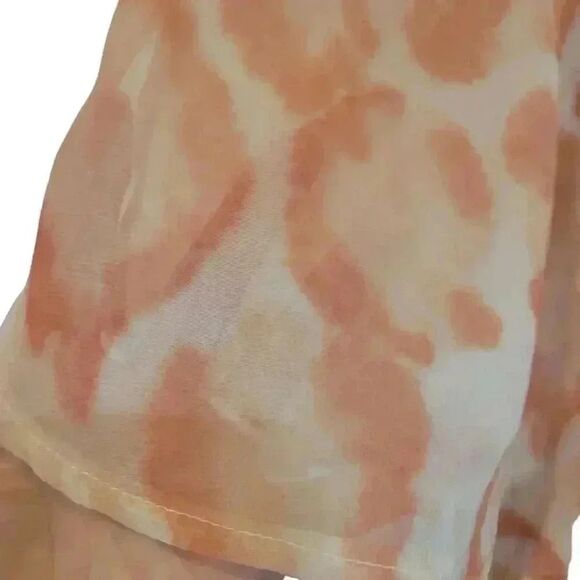 Missguided Women's Tawny Peach Chiffon Washed Poly Leopard Runner Shorts NEW - Picture 4 of 11